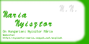maria nyisztor business card
